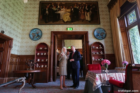 NO RERPRO FEE" 17/4/2015. Pictured today at the re-opening of Ashford Castle are An Taoiseach, Enda Kenny, T.D. with Mrs Beatrice Tollman, Founder and President of Red Carnation Hotels. The hotel has been restored over the past two years at a cost of $50million and now employs 300 people. .Photo: Leon Farrell/Photocall Ireland.