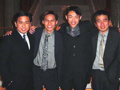 The 4 ISO Presidents of WA in 2001. Kenny (Curtin), Nick Tan (ECU), Steven Han (Murdoch), and Lendon Chong (UWA)