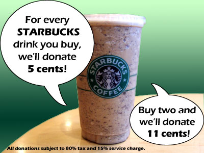 Starbucks donation drive