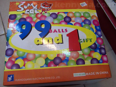 Box of balls, front shot