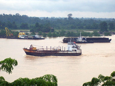 Rejang River and Ship