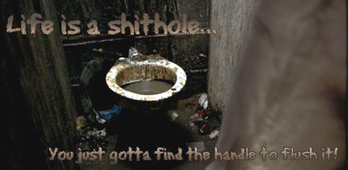 Life is a shit hole, you just gotta find the flush handle